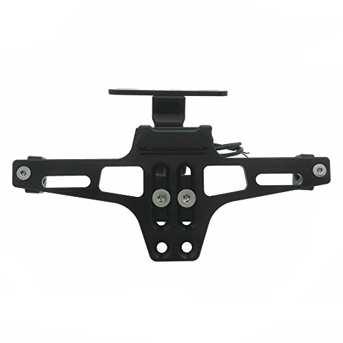 Heinmo Motocross Motorcycle Led Tail Light Adjustable License Number Plate Frame Holder Bracket Universal For Yama' (Black B) #TOP1