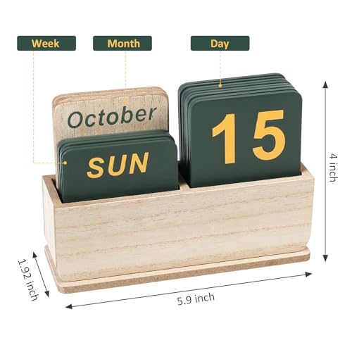 Image of Wooden Block Perpetual Calendar, DBC01M