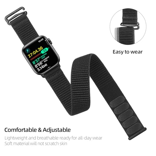 ZRDESIGN Ankle/Arm Band Compatible with Apple Watch 38mm 40mm 41mm 42mm 44mm 45mm 49mm, Lightweight Breathable Armband for Men and Women, Sport Ankle Strap for iWatch Ultra Series 8/7/6/5/4/3/2/1/SE (41mm/40mm/38mm, Black)