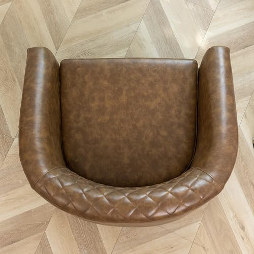 Sillón Plegable Cuero Sintético Café miniatura 6