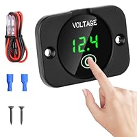 LED Digitales Batteriewächter Voltmeter DC 12V 24V Anzeige Spannungsmessgerät mit Touch Switch Display Voltmeter Wasserdichtes Voltmeter Panel für Automobile,Boote,Marine,Motorräder,Rasenmäher(Grün)