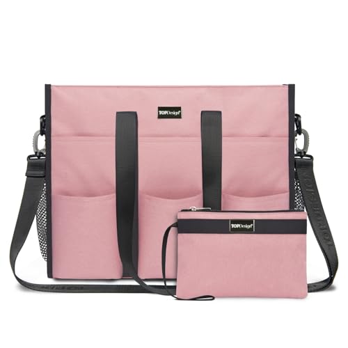 Image of TOPDesign Utility Water Resistant Tote Bag with 22 Pockets, Zipper Closure