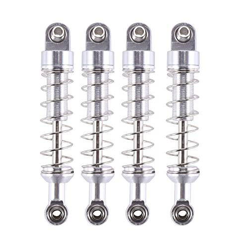 Dasertoe 4 Piezas de Amortiguador con Kits Duros de Extensor para WPL C14 C24 C34 C44 para MN D90 D91 MN45 MN96 MN99 Piezas de Coche RC, Plata Cover