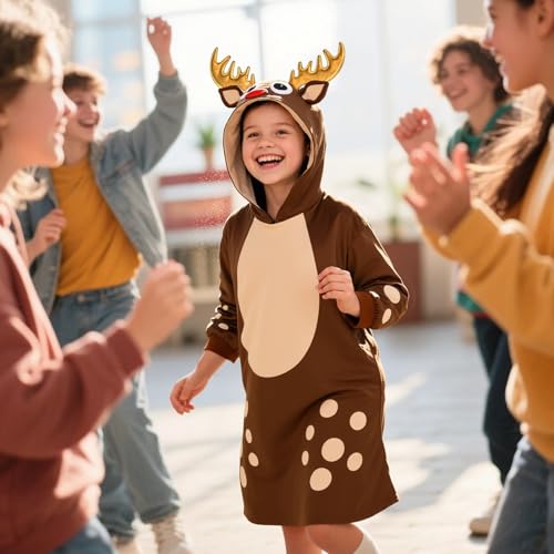 Vestido con capucha de animal para niños 4-12 años miniatura 4