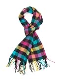 Plum Feathers Super Soft Luxurious Cashmere Feel Winter Scarf (Black-Yellow-Pink)