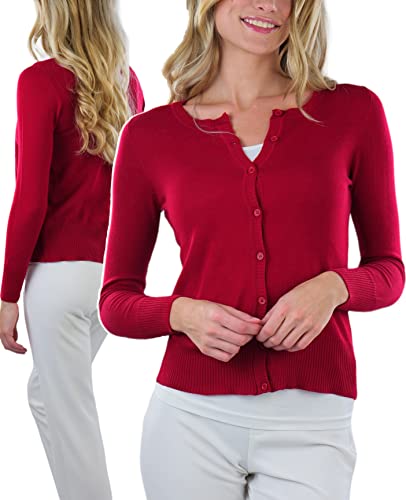 Image of ToBeInStyle Women's Long Sleeve Button Down V-Neck Cardigan