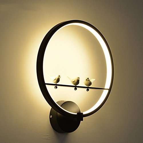 Lámpara de pared de diseño moderno LED 18W en color negro para interiores elegantes y comedores