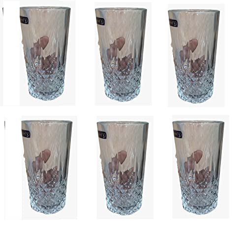 Dine Crockery Crystal Highball Glasses, Drinking Glasses, Drinkware Cups for Cocktails, Water, Juice, Beer, Wine-Special Edition Glassware Set, Dishware, Dishwasher Safe  Set 2