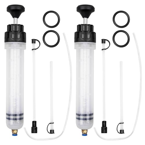 LITZEE 2 Stück Ölabsaugpumpeze Auto 500ml, Öl absaugpumpe mit 4 Kurzen Schläuchen für Ölwechsel und Getriebeöl, Ölabsaugpumpe Universelles KFZ-Werkzeug für Motorrad, Motor und Hydraulikflüssigkeit