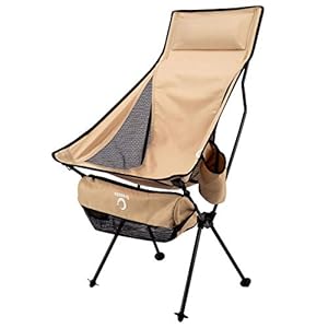 ZZZNESTアウトドアチェア ハイバックチェア 折り畳み 丈夫 軽量 A7075航空超々ジュラルミン製 【耐荷重120kg】 コンパクト 持ち運び便利 ヘッドレスト ドリンクホルダー 収納袋付属 イス 椅子 お釣り キャンプ 山登り