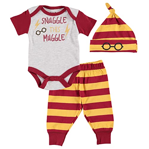 Image of Harry Potter Baby Boys Clothes Set with Baby Bodysuit, Pants, and Hat - Baby Boy Outfits Gifts for Babies