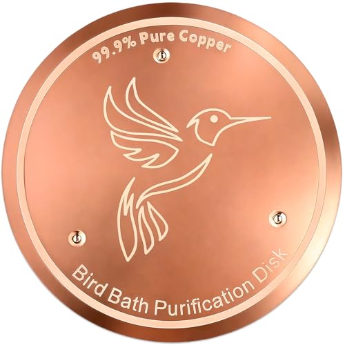 Abdkw Bird Bath Copper Disk – 99.99% Pure Copper Bird Bath Purification Disk，0.6mm Thick ，Triple Support Structure Design，All-Season，Universal Fit for Outdoor Birdbath&Water troughs，1pcs