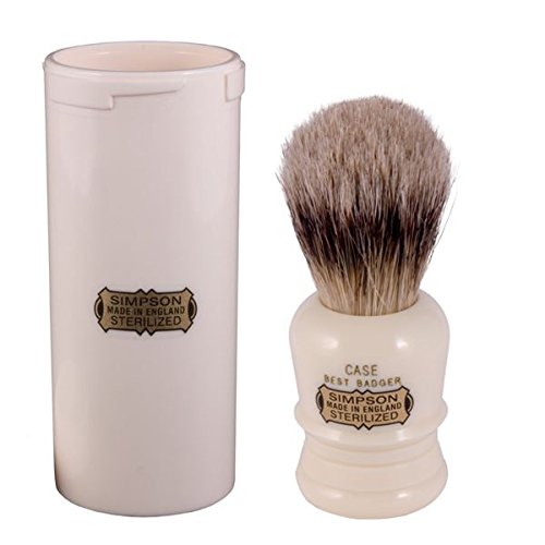 Simpsons Case Best Badger Hair Shaving Brush + Travel Tube