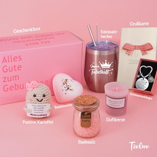 Tixlux Geschenk für Frauen, Alles Gute zum Geburtstag Geschenkset, liebevolles Geburtstagsgeschenk für Freundin, Schwester, Ehefrau, Mutter, perfekt für Geburtstag, Überraschung & mehr 2