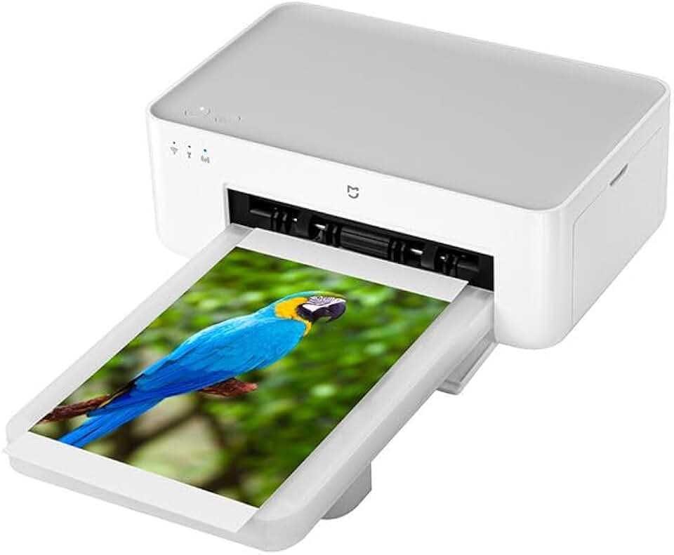 Xiaomi Conjunto de impressora fotográfica instantânea 1S - Impressora fotográfica de mesa, qualidade de imagem de alta resolução, conjunto de papel fotográfico e fita de 15,2 cm/7,6 cm, impressão
