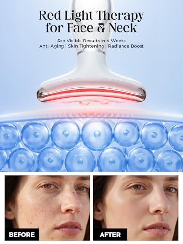 GIHWRRI Red Light Therapy for Face and Neck, 7-Color Face Massager Tool for Anti-Aging & Wrinkle Reduction, Rechargeable LED Phototherapy Device with Heat & Vibration, At-Home Skincare Gift for Women — view 4