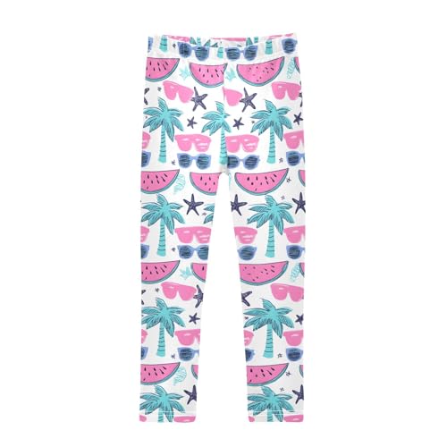 Palm Sunglasses Starfish Watermelon Novelty Girls Leggings Soft Stretch Workout Yoga Dance Pants for Kids Clothes