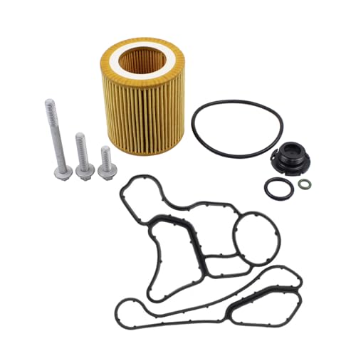 MOTOKU Engine Oil Filter with Engine Oil Filter Housing Gasket Bolts & Oil Cooler Seal Set for BMW 1 3 5 Series X1 X3 X4 X5 X6 128i 328i 320i 528i 535i Z4 E60 E90 E91 N26 N52 N54 N56