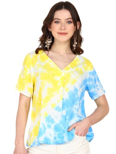 Image of Maaesa Hand Dyed Half Sleeves Rayon Top