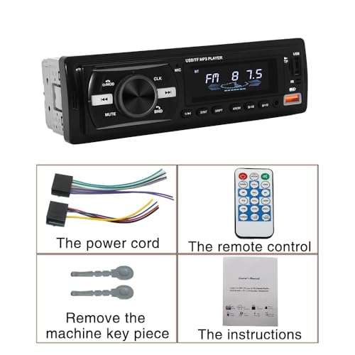 Image of AUTO SNAP Car Player Single Din MP3 TF /BT /AUX /SD Card Slot Dual USB Ports with Remote Control Universal Fit Panel Bluetooth Connectivity
