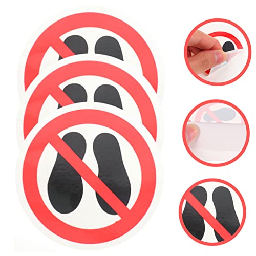 Anneome 3Pcs No Stepping Safety Warning Signs Adhesive Stickers for Floor Use Caution Decals for Surface Protection Vinyl No Step Sign Stickers - Thumbnail 2