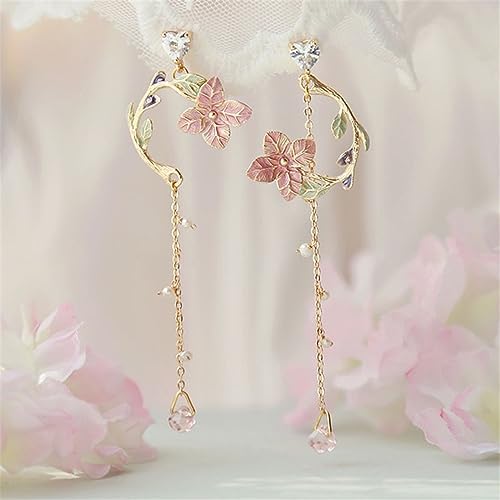 Aretes Colgantes Con Forma De Cara Y Flor Seca – Pendientes De Aleación Para Fiestas Y Diario