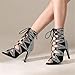 Women's Shiny Latin Jazz Dance Shoes Wedding High Heels Dance Shoes Skin 7CM R 42