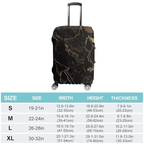 Gold Black Marble Luggage Cover, Elastic Luggage Protector Fits 19-32in Suitcases, Washable & Anti-Scratch Suitcase Cover for Men Women XL2