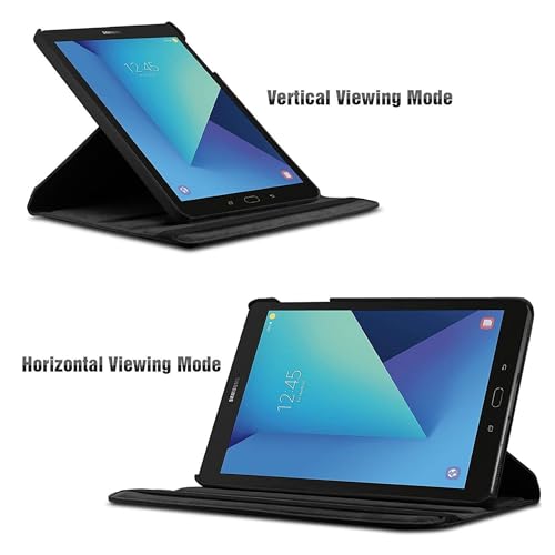 Image of M Cart 360 Degree Rotating Leather Case Cover for Samsung Galaxy Tab S3 9.7 inch (SM-T820 /T825 /T827) 2017 Release (Black)