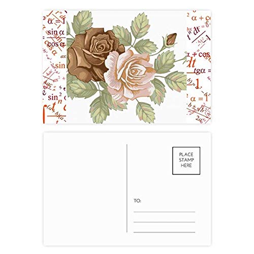 Carte postale merci avec formule rose de dessin floral lot de 20 cartes postales multicolores