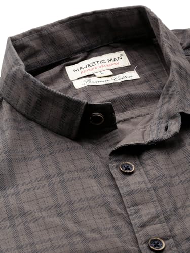Image of Majestic Man Men's Comfort Slim Fit Pure Cotton Opaque Checked Casual Shirt