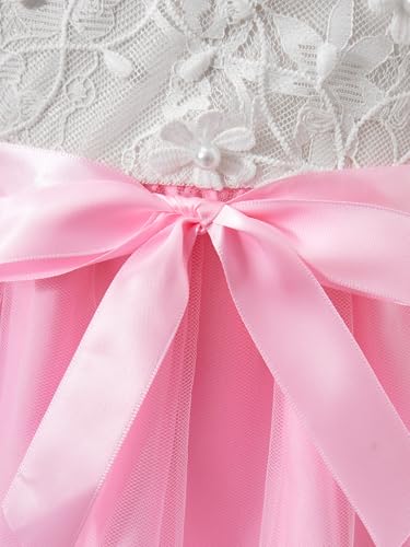 Girls Tutu Sleeveless Dress Kids Summer Bow V Neck Pink Butterfly Tulle Skirt Toddler Girls Princess Party Puffy Tulle Dresses 5185/9-10T