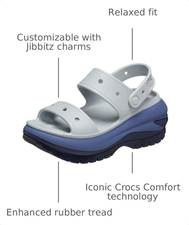 Image of Crocs Unisex Classic Mega Crush Platform Sandals Wedge