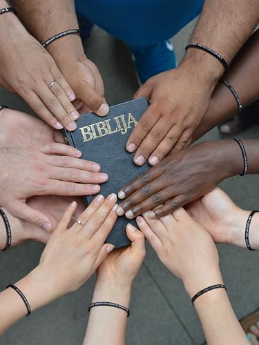 Image of Sureio 15 Pcs Christian Gift Bracelets for Women Men Inspirational Leather Religious Bible Verse God Faith Scripture Bracelet