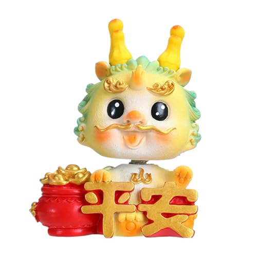 CENMOO Drachen-Wackelköpfe für das Armaturenbrett, chinesische Drachen-Autofigur - Kopfschüttelnder Drache Sternzeichen Figur - Niedliches Auto-Drachen- mit schüttelndem Kopf für Schlafzimmer