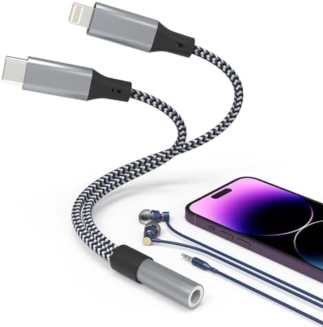 Amazon.com: Lightning to 3.5 mm Headphone Jack Adapter 2-in-1,[Apple ...