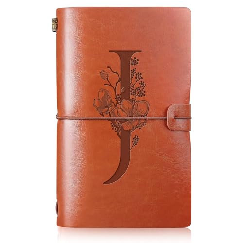 Carnet de notes rechargeable en cuir monogrammé J Booson pour femme