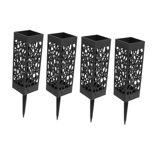 Gogogmee 4 Pièces Vase de Tombeau Plastique Creux avec Pique Long pour Cimetière Support de Fleurs pour Décoration Funéraire