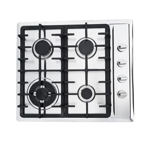 4 Burner Built In Gas Stove Propane Natural Lpg Countertop Cooktop Dual Fuel Sealed Burners Stainless Steel Cooker High-Powered Energy Saving Safe Ignition Multitask Operable For Homes Hotels