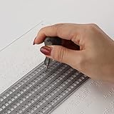 点字器 グレー 点字用紙 10枚 プラスチック製 視覚障害者 ６行３２マス 点字 小型点字器 練習 初心者 点字器具 ケース付き 暇つぶし グッズ Stay home ステイホーム おうち時間 子供 大人