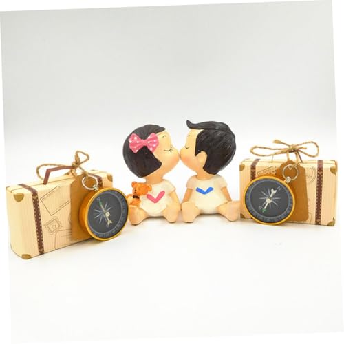 Set 4 Brújulas Mini metálicas con llavero para camping miniatura 4