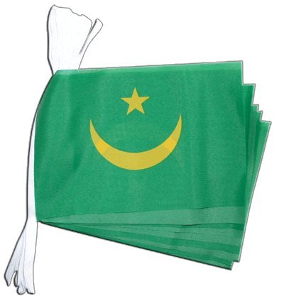 Guirlande Drapeau Mauritanie de qualité supérieure en tissu polyester pour pavoisement