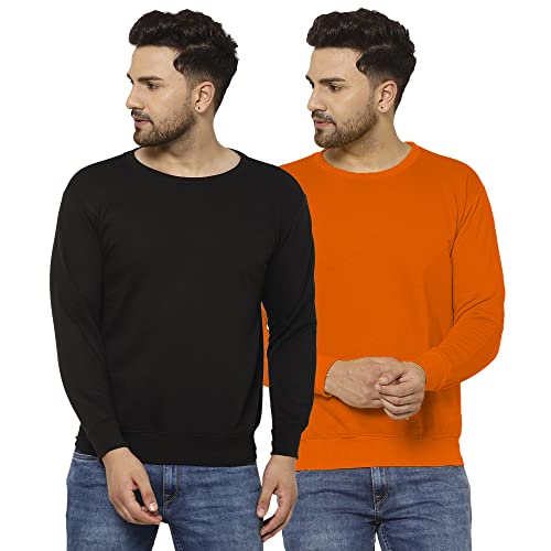 Image of Mack Jonney Fleece Round Neck Sweatshirt for Men (Pack of 2)-SW RN BLK RST 02-P