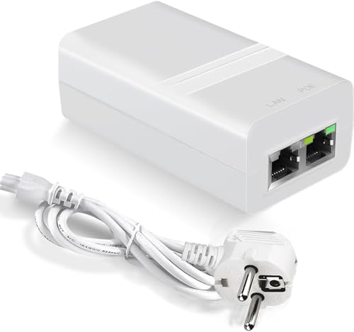 PROCET Gigabit PoE Injektor 15,4W oder 30W 36V-52V DC IEEE802.3af/at-Standard Konformität Injector...
