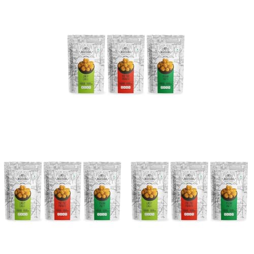 Image of Mr. Makhana Roasted Makhana & Foxnuts : Lime & Chilli, Piri Piri Paradise, Pudina Party (Pack of 9x55 gm) | Gluten Free | MSG Free | Roasted in Olive Oil | Rich Calcium