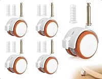 Emezddo 4 Stück Lenkrollen für Kindermöbel,Kinderbett-Räder,Möbelrollen mit Hülse Stift,verwendet für Babybett Stubenwagen Trolleys(Weiß)