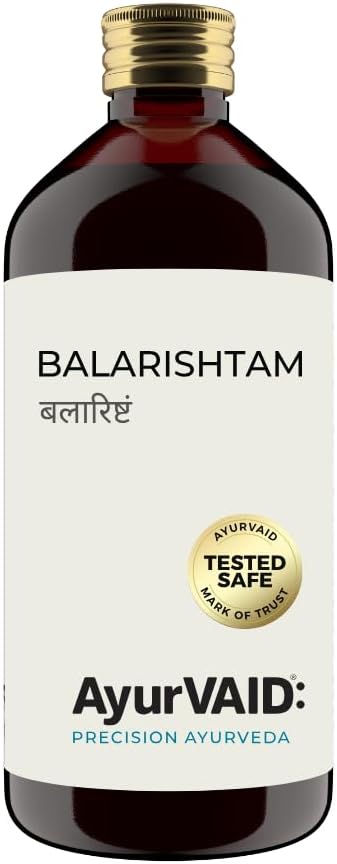 Balarishtam 450ml | Ayurveda Tonic for Muscular Strength & Improved Metabolism | With Bala and Ashwagandha | TESTED SAFE for Heavy Metals, Microbial Load & Aflatoxins | Low or No Preservatives