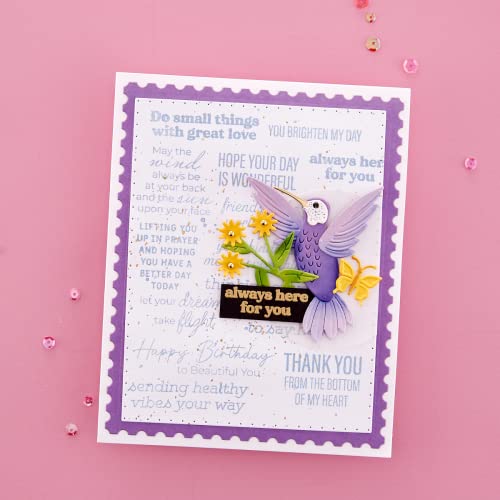 Spellbinders- Hummingbird Sentiments Clear Stamp Set from The Bibi's Hummingbirds Collection, ONE - Image 4