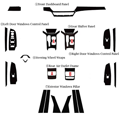 Center Console Dashboard Vinyl Wrap Cover Matte Black Carbon Fiber Interior Pre-Cut Armrest Console Panel Protective Decoration Sticker Accessories For Honda Accord 10Th 2018-2021 #TOP1