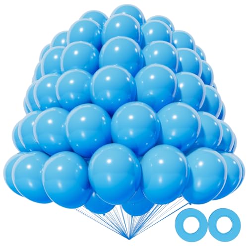 Image of 200pcs Light Blue Balloons 5 Inch, Small Mini Latex Balloons for Party Birthday Baby Shower Anniversary Festival Arch Garland Decoration